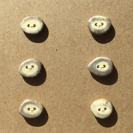 Polished Deer Antler Shed Buttons 11/16" 6-Pack