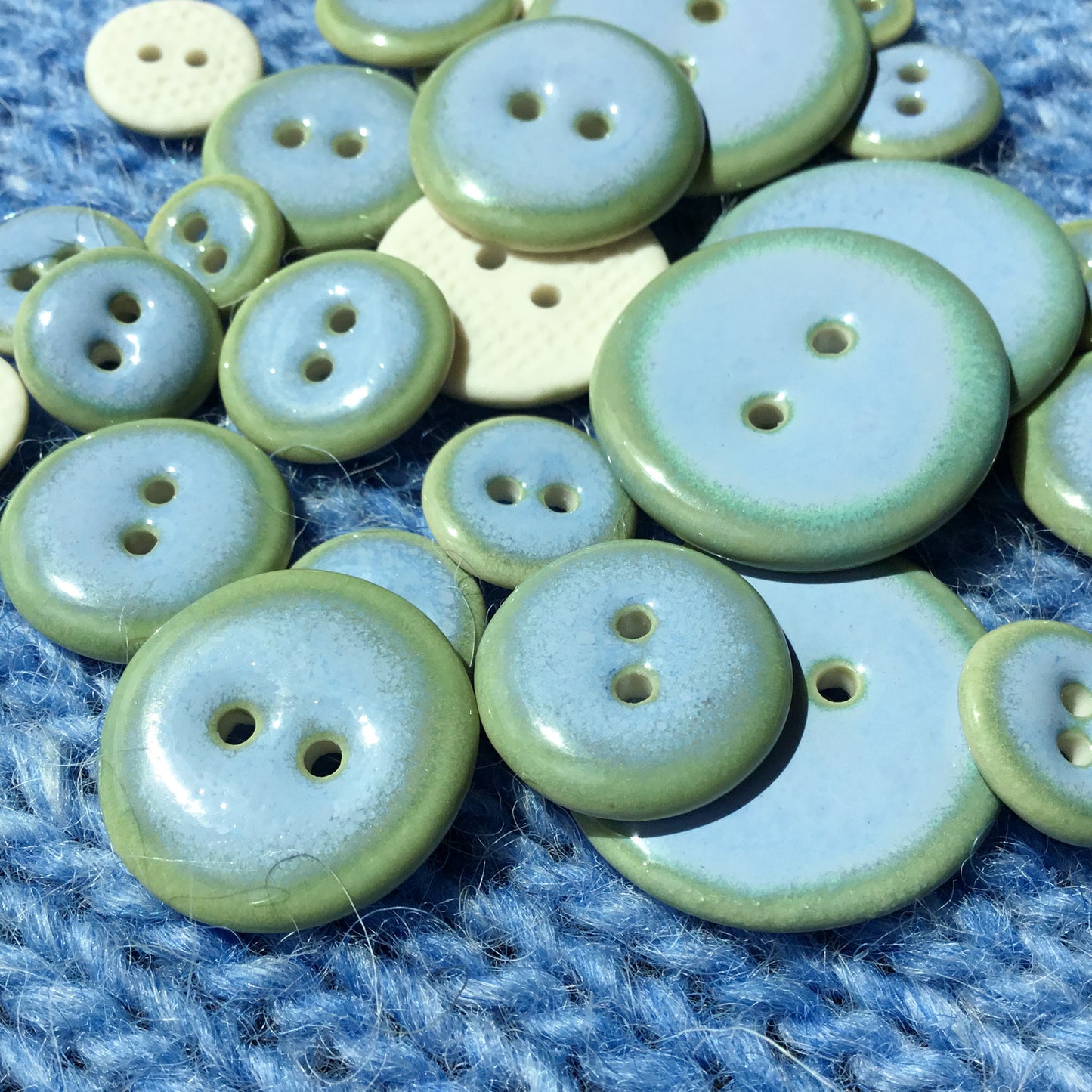 Arctic Blue Porcelain Buttons