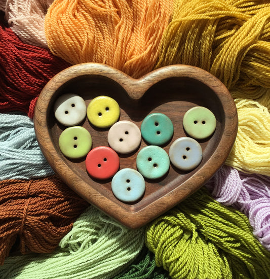 Assorted Colors MATTE Black Clay Buttons 1"