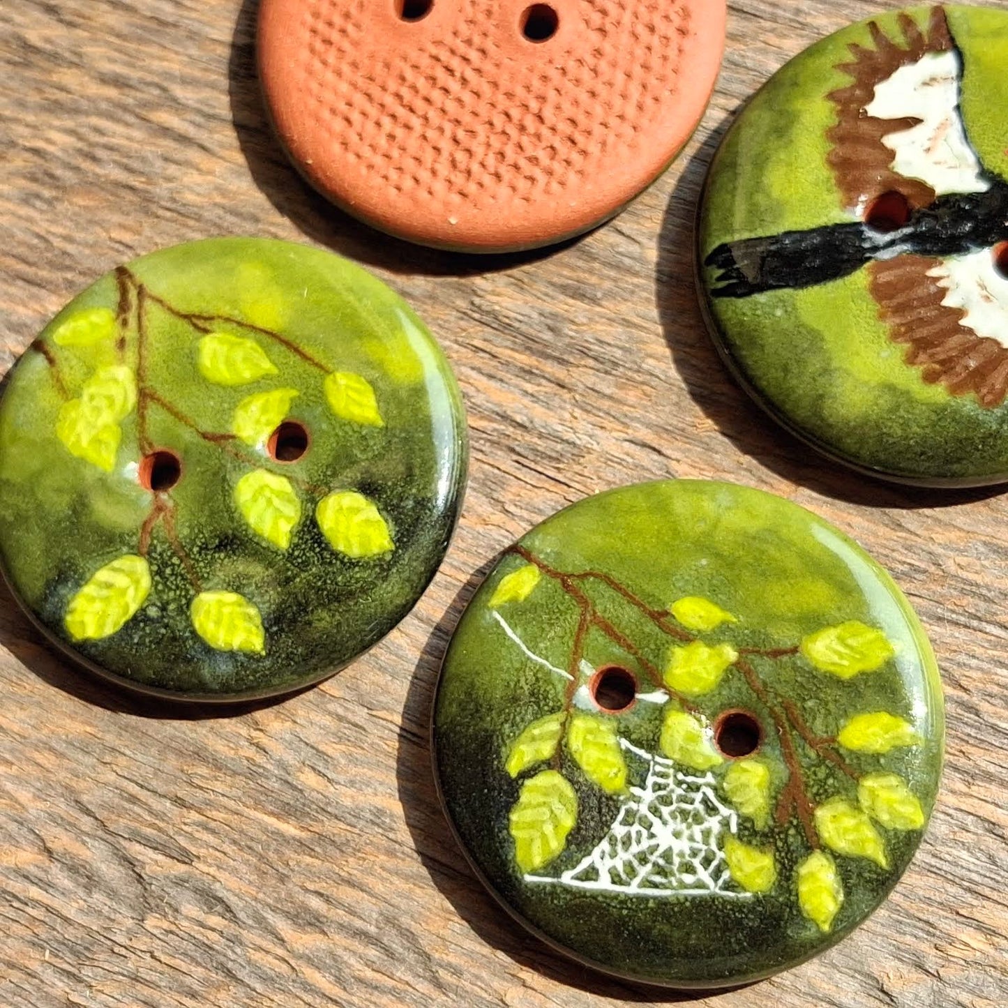 ‘Under the Canopy Woodpecker’ 1-1/16” one-of-a-kind 4-pack