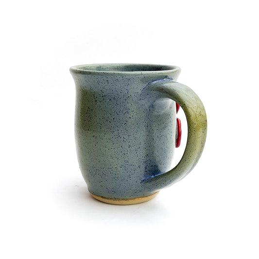 Hibiscus Hand Sculpted Stoneware Mug 10 oz