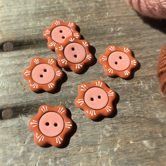 'Floral Darlings' Country Coral Button 1-1/8"