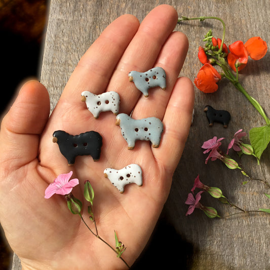 'Wooly Sheep' Stoneware Button