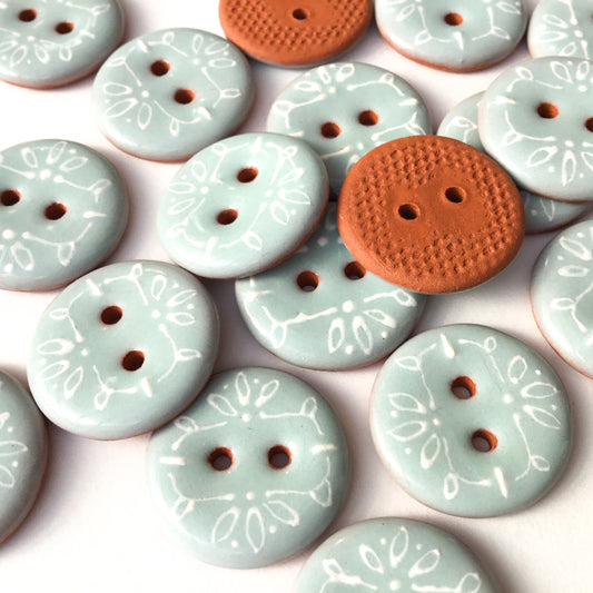Victorian Lace Buttons - Seabreeze Blue - 3/4"