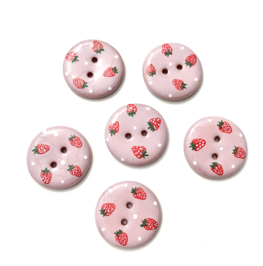 'Strawberry Shake' Ceramic Button 1-1/16"