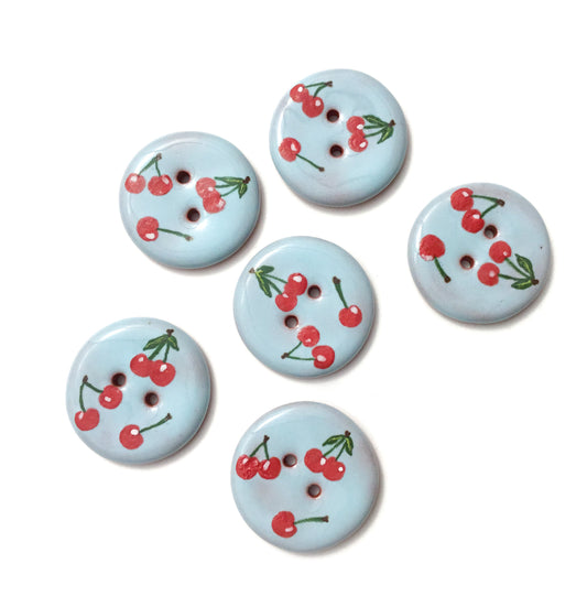 ‘Cherry Sky' Ceramic Button 1-1/16"