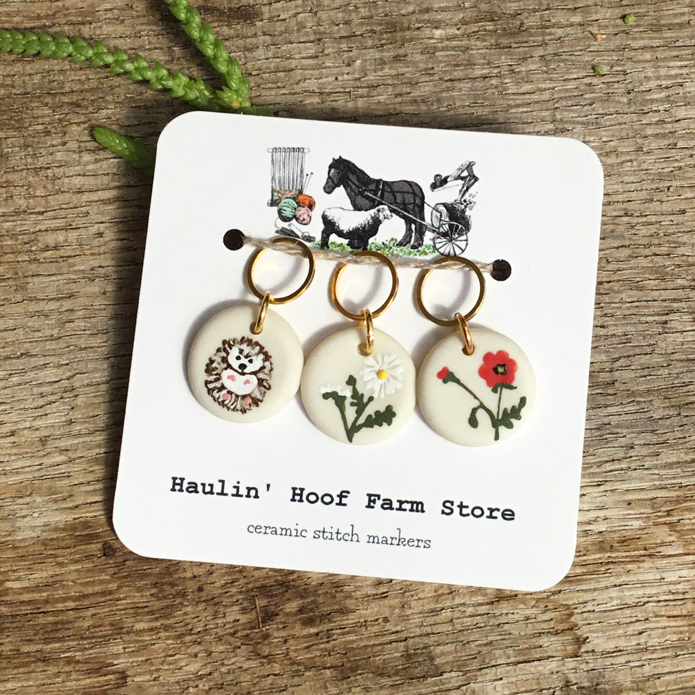 ‘Meadow Hedgehog' Stitch Marker Set