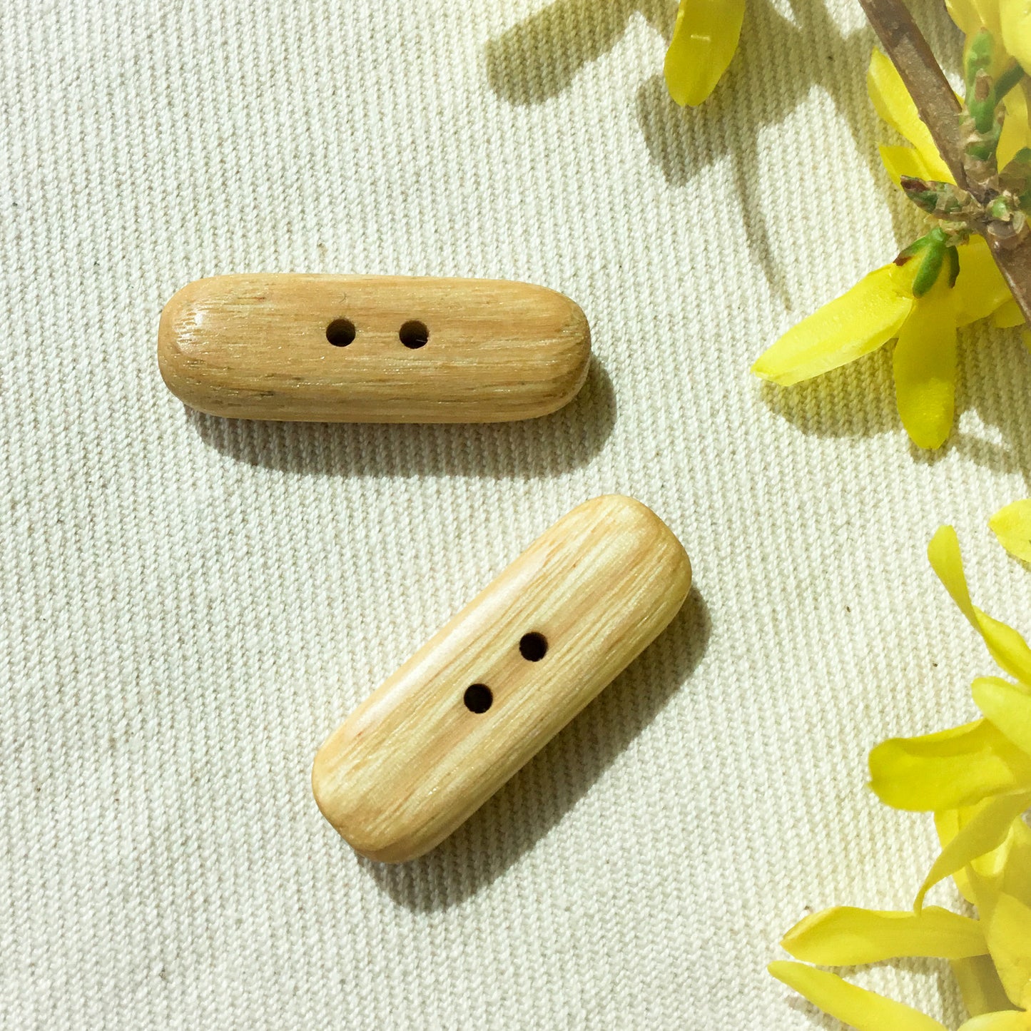 Polished Ash Wood Toggle Buttons