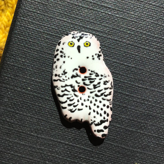 Ceramic Owl Buttons 11/16" x 1-1/4”