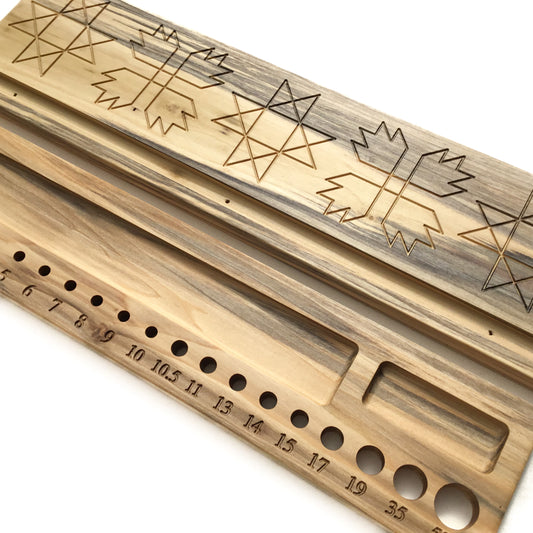 The Original Knitter’s Shelf - Spalted Poplar with Ohio Star & Bear Paw