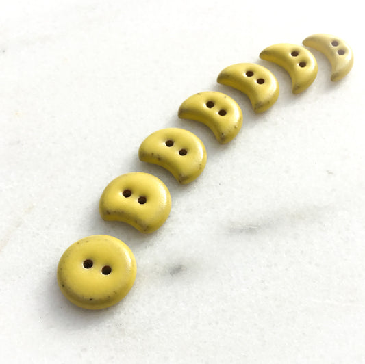 Custard Yellow Moon Phase Buttons 11/16" 7-Pack