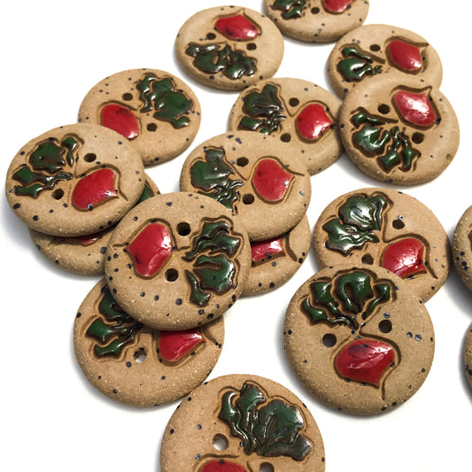 Garden Beet Stoneware Fleck Button 7/8"