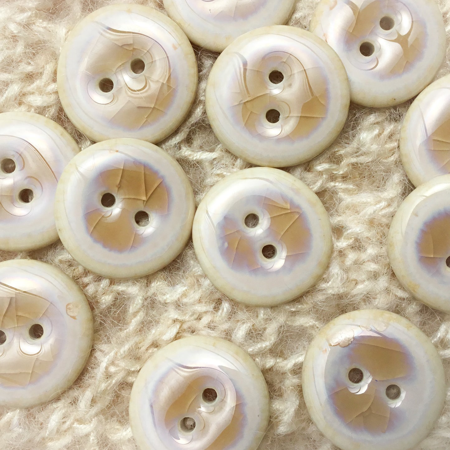 Rose Gold Crystalline Porcelain Button 7/8"