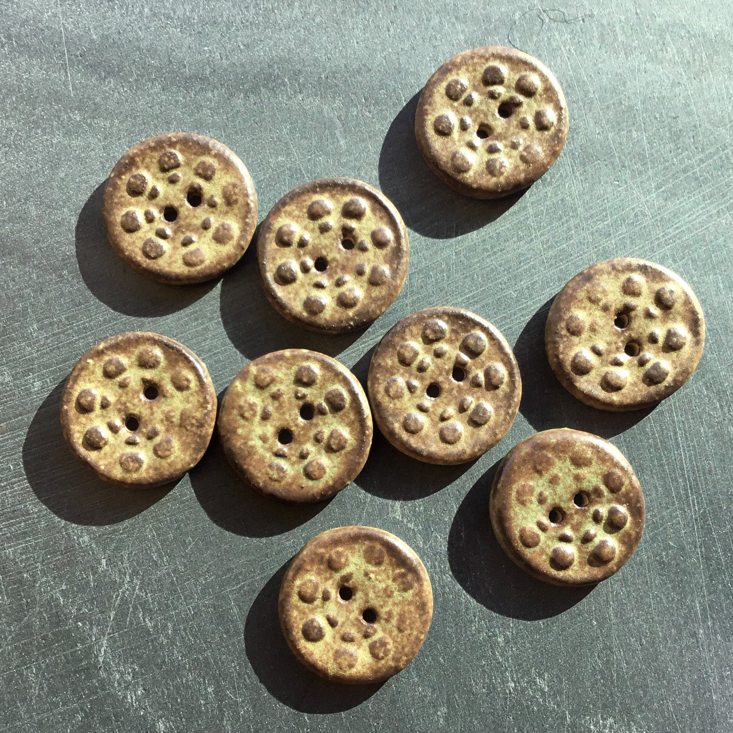 Shino 'Aster' Stoneware Buttons 13/16"