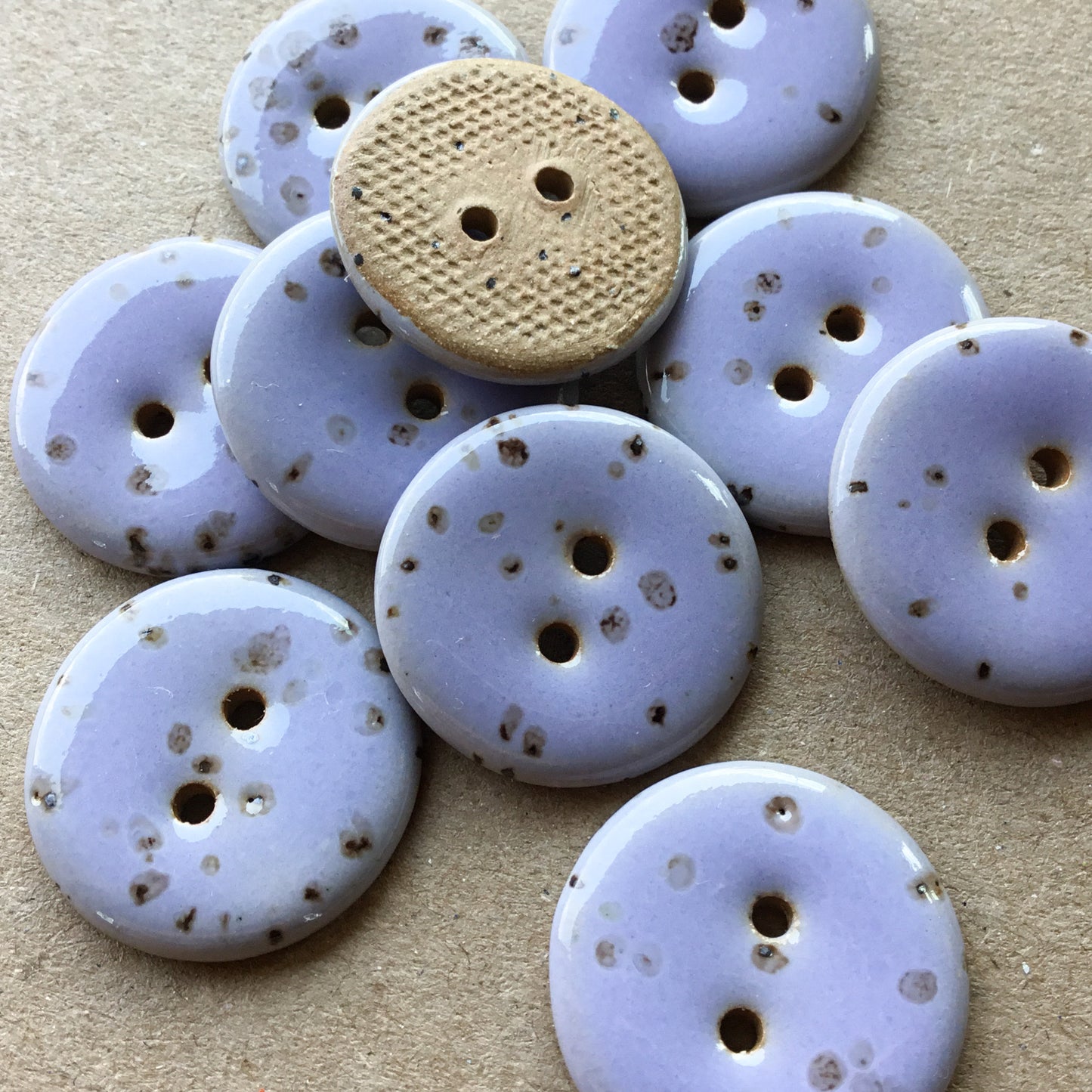 Lavender Stoneware Fleck Button 7/8"
