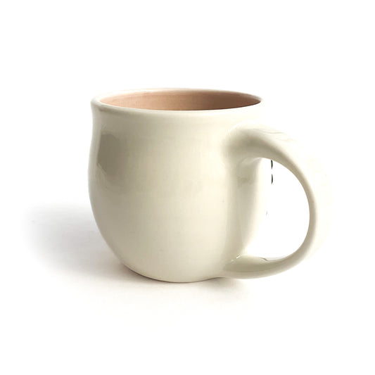 Peony Hand Sculpted Porcelain Mug 12 oz