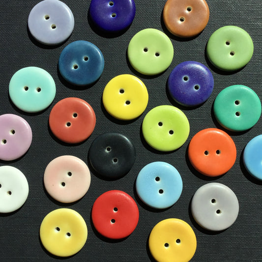 Assorted Colors MATTE Porcelain Buttons 7/8”