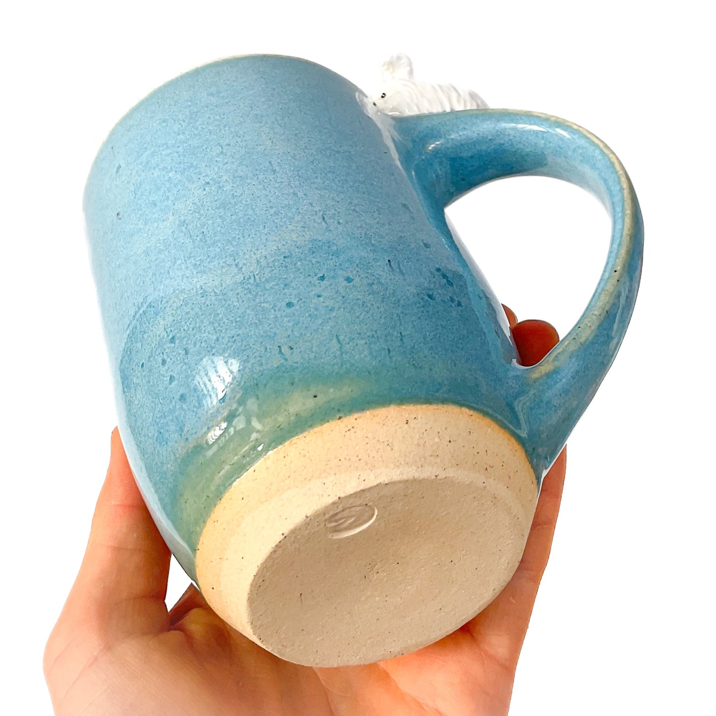 Stoneware Angora Rabbit Mug - 16 ounce Ceramic Mug