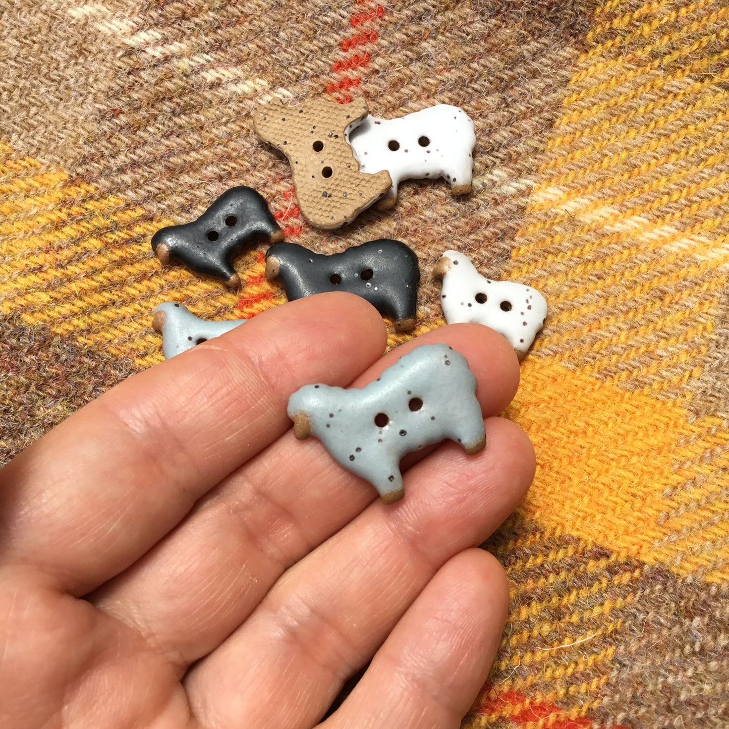 'Wooly Sheep' Stoneware Button