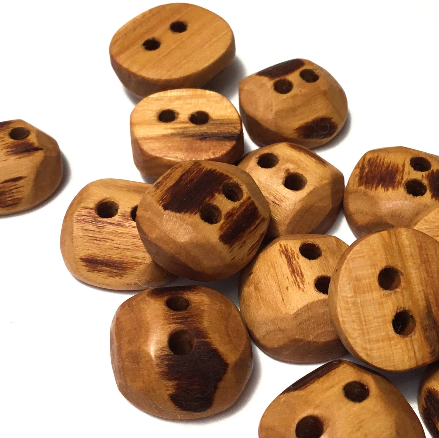 Live Edge Cherry Wood Button 3/4" x 5/8"