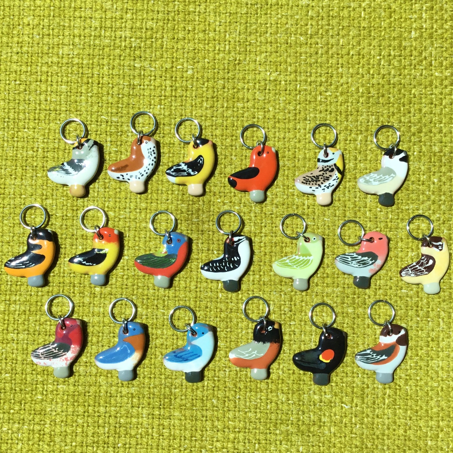 Ceramic Bird Stitch Marker 3/4" x 7/8"