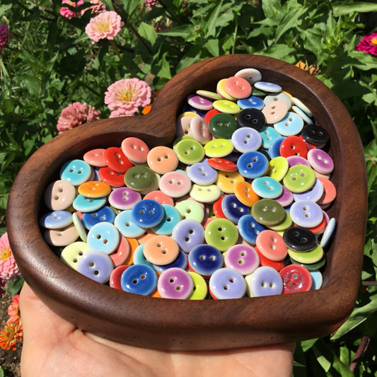 Assorted Colors GLOSSY Porcelain Buttons 1/2"