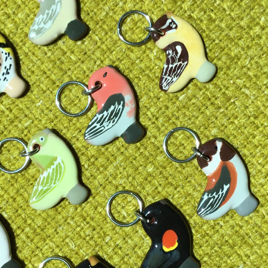 Ceramic Bird Stitch Marker 3/4" x 7/8"