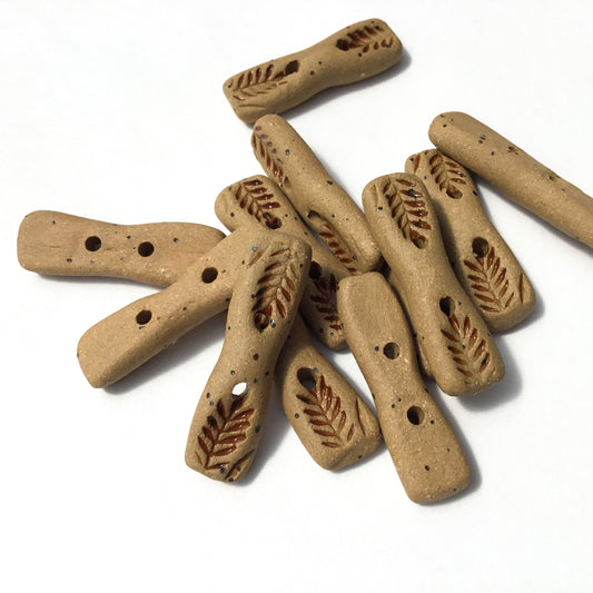 Dark Amber Wheat Stoneware Toggle Button 1-1/4" x 1/4"