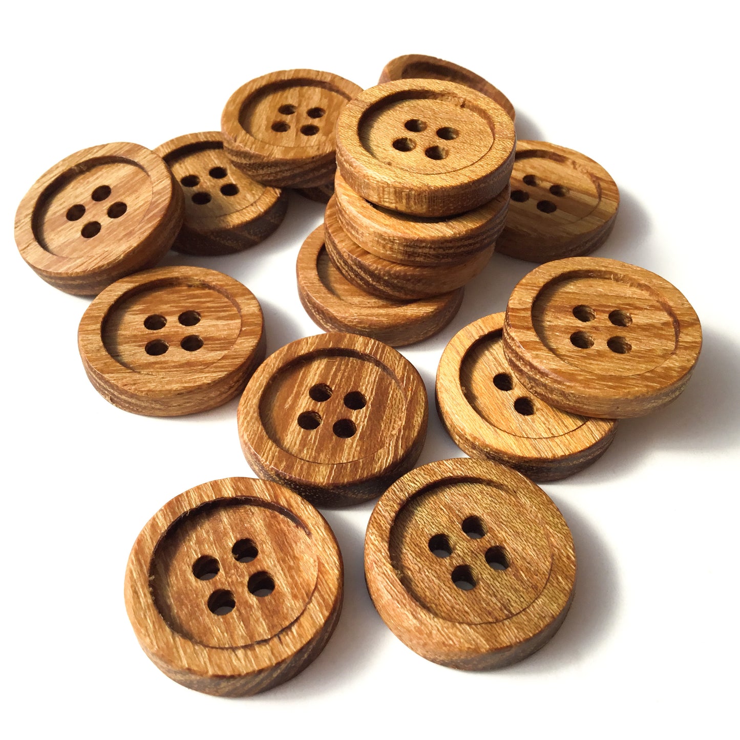 Four Hole Inset Button - Black Locust Wood 1"