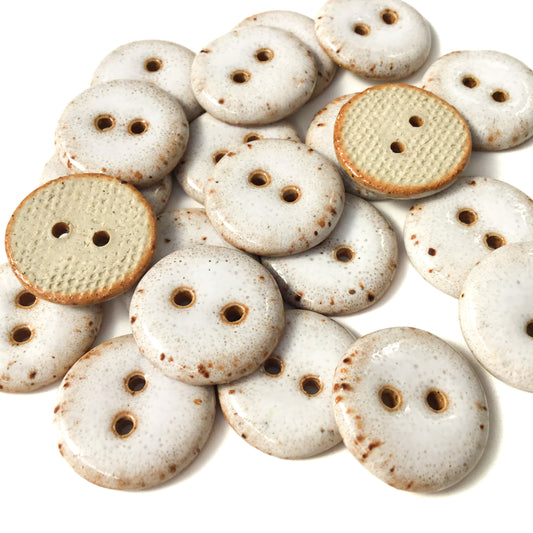 'Toasted Marshmallow' Stoneware Button - 3 sizes