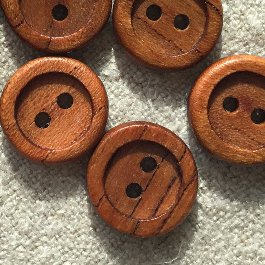 Mixed Hardwood Inset Buttons 1/2"