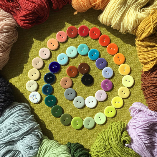 Assorted Colors GLOSSY Porcelain Buttons 1"