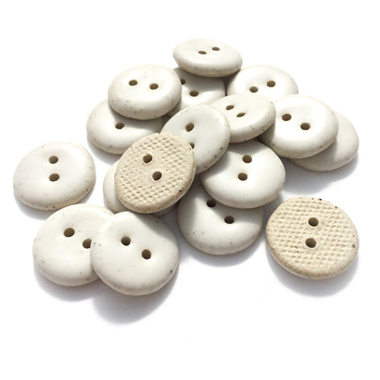 White Matte Stoneware Buttons 3/4"