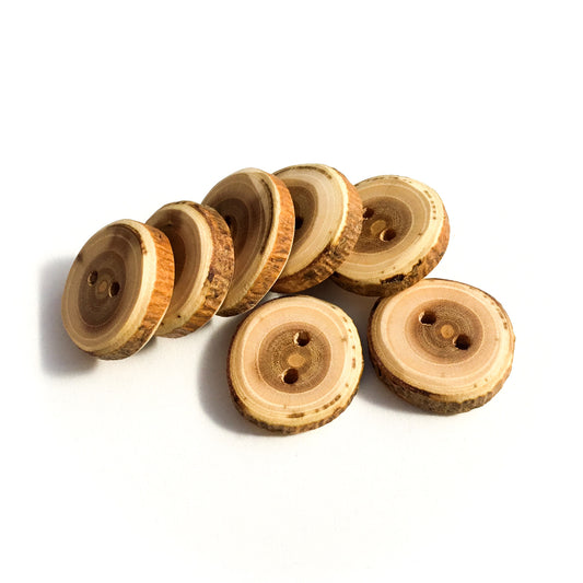 Mulberry Wood Buttons 1"