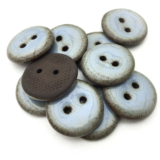Periwinkle Black Clay Buttons 3/4"