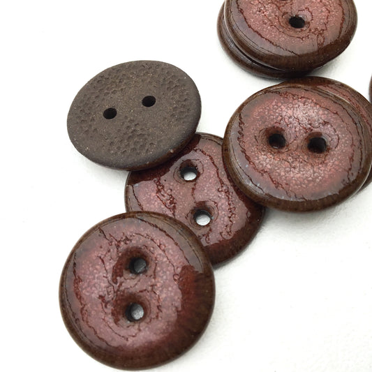 Dark Raspberry Black Clay Button 3/4"