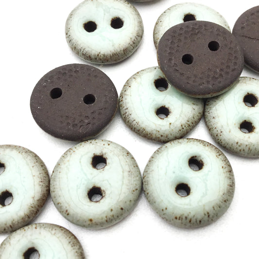 Light Aqua Black Clay Button 1/2"