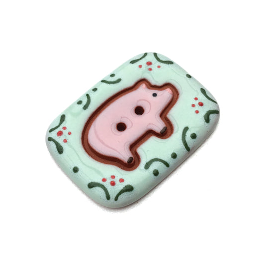 Pretty Pink Pig in Flowers 1-1/16” x 1-7/16”