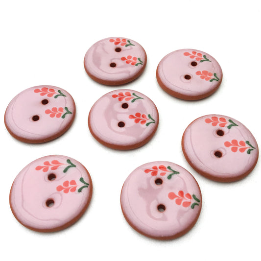 Pink Delphinium Buttons 7/8"