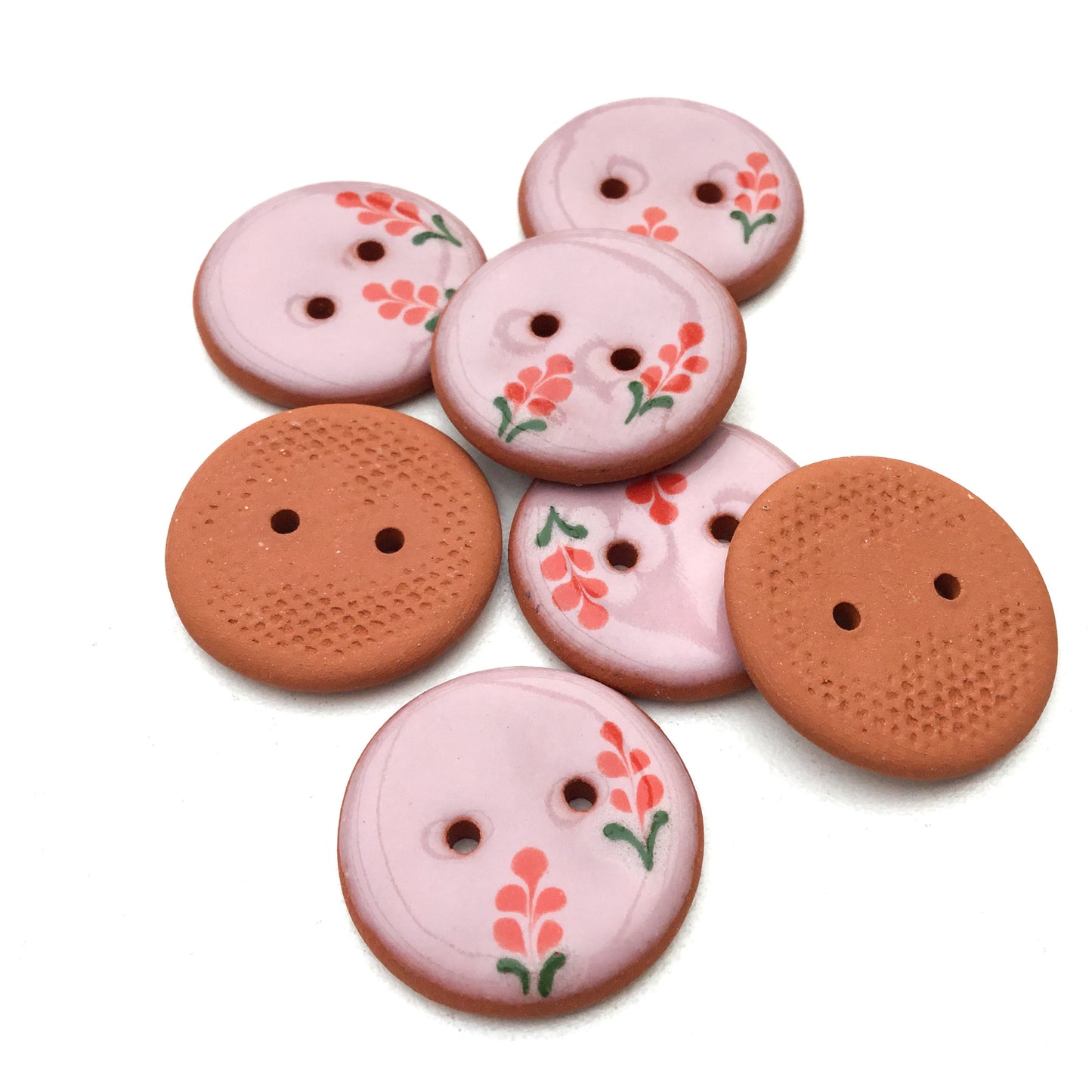Pink Delphinium Buttons 7/8"