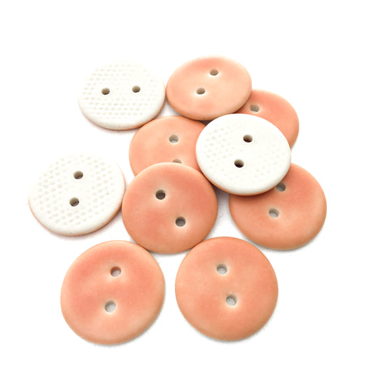 Matte Peach Porcelain Button 7/8"