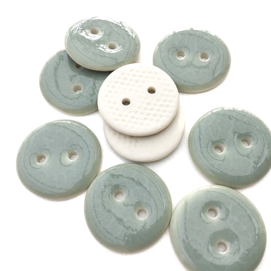 Medium Gray Porcelain Button 7/8"