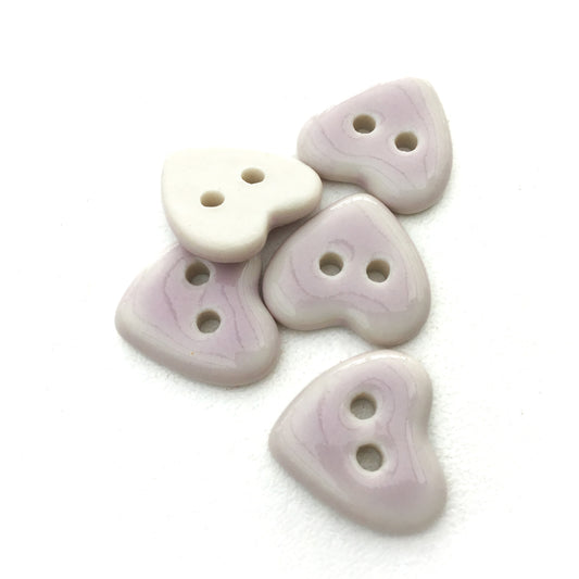 Softest Purple Porcelain Heart Buttons 9/16"