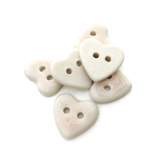 Softest Pink Porcelain Heart Buttons 9/16"
