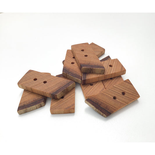 Rustic American Elm Wood Buttons 3/4" x 1-5/8"