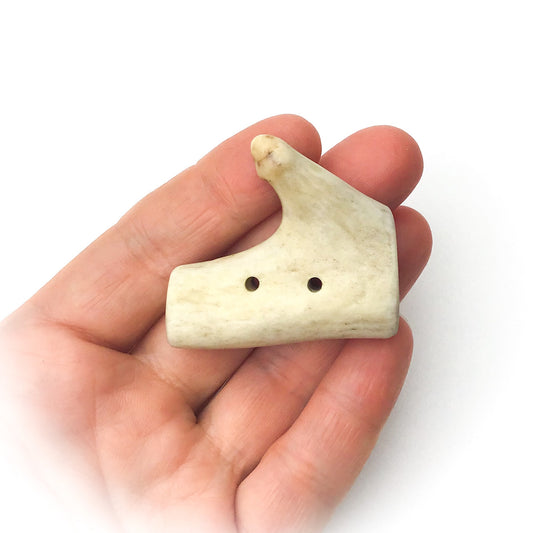 Large Unique Deer Antler Shed Button - Decorative Antler Button