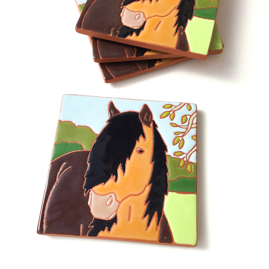 Springtime Horse Coaster / Horse Trivet