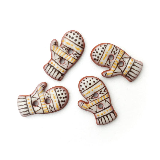 Fair Isle Mitten Buttons - 9/16" x 15/16"