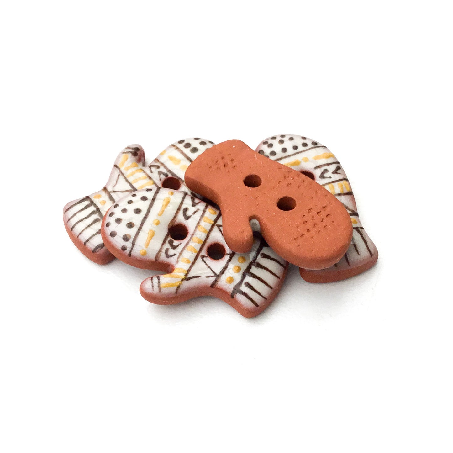 Fair Isle Mitten Buttons - 9/16" x 15/16"