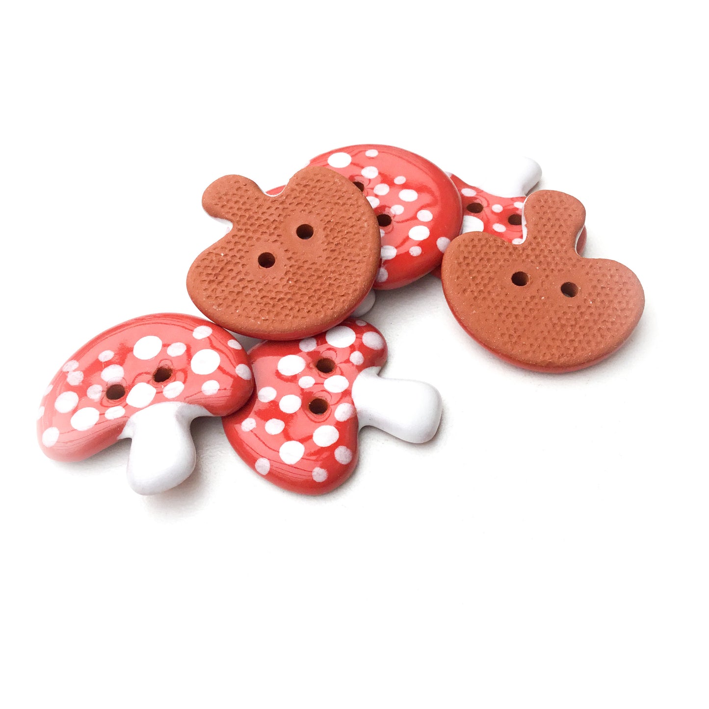 Large Amanita Mushroom Buttons - 1-1/8" x 1-1/16"